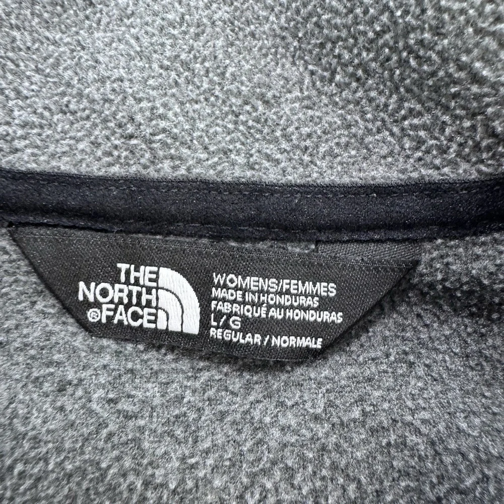 North Face 1/4 Zip Fleece Pullover Women L Gray Hiking Outdoors